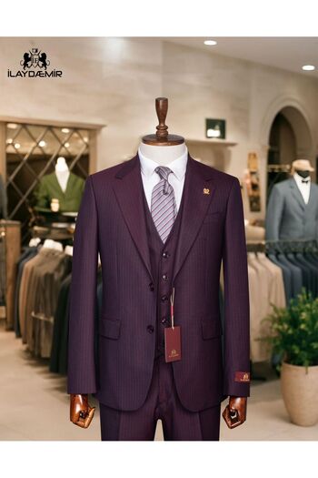 ilayda emir Italian Cut Blazer Striped Men Suit