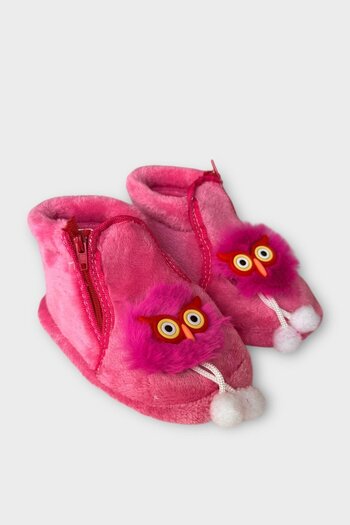 Liger Children's Cute Owl Figured Slippers Fuchia