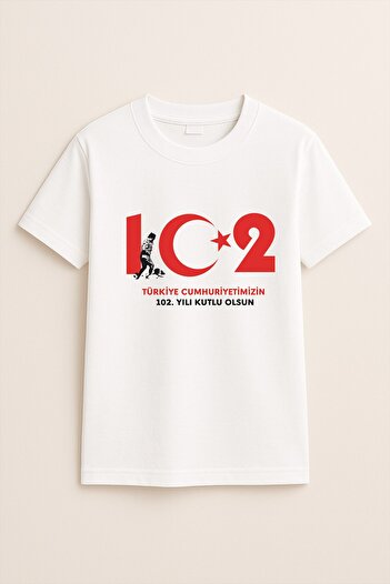 Cevval 29 October Republic 102Nd Yil Special Series Printed Cotton Children's T-Shirt