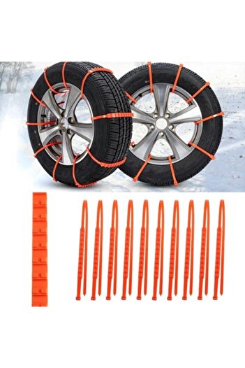 MAXY Set 10 anti-skid plastic belts for car tires, compatible with wheels 14-22 R