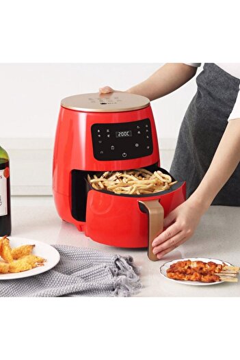 Stella ecoMix Air Fryer, 5.5L, Touch Screen, 1400W, Hero Air, Red/Black