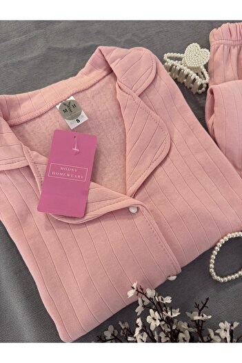MH Moony Homewears Pinkkberry Pink Winter Thermal Merlin Fabric Pajama Set