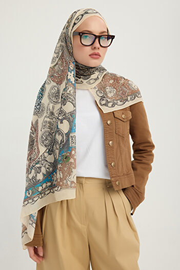 Schaless Endless Love - Mink - Efilia Patterned Shawl - 70X190 cm