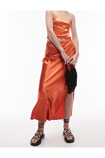 TopShop Topshop midi skirt, orange