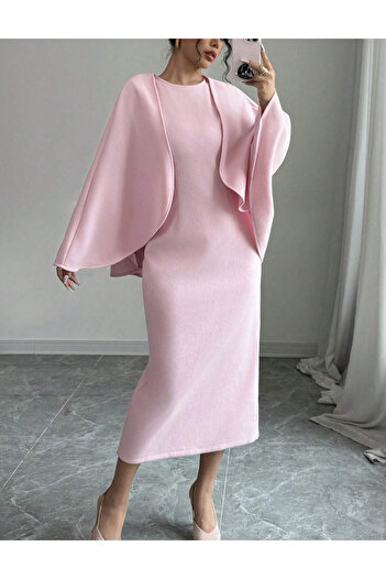 SHEIN Shein Dress and Cardigan Set, pink