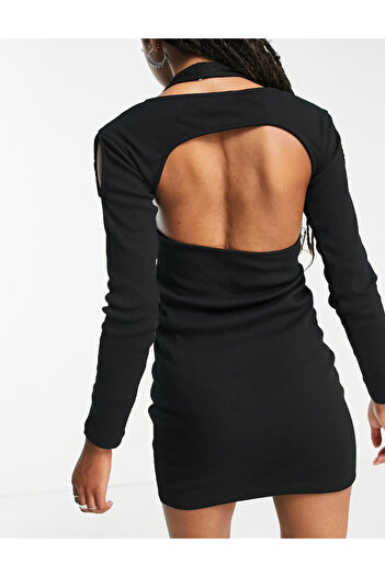 Stradivarius Stradivarius dress and bolero set, black