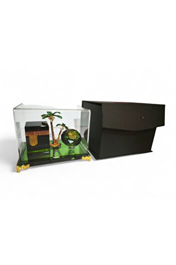 Generic Glass Model of Kaaba with Palm Tree
