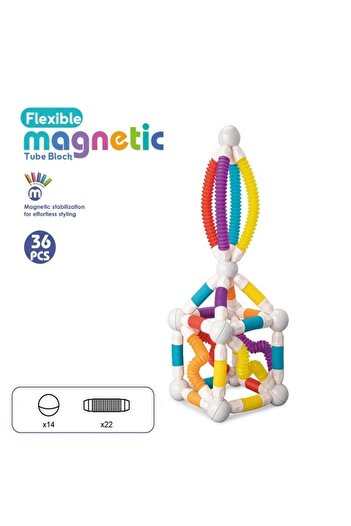 OEM STEM Magnetic Construction Set with Flexible Tubes and Balls, 36 Pieces