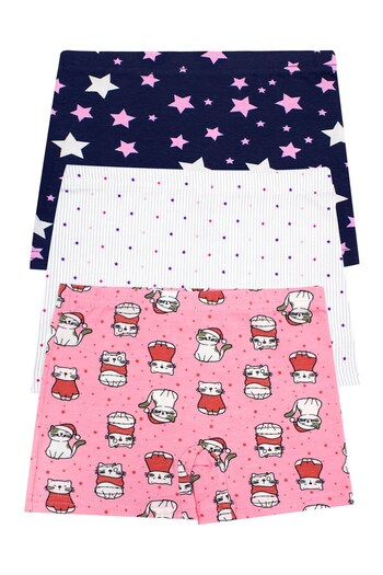 Öts Girl's Boxer 3-Piece Printed (96% Cotton - 4% Elastane)