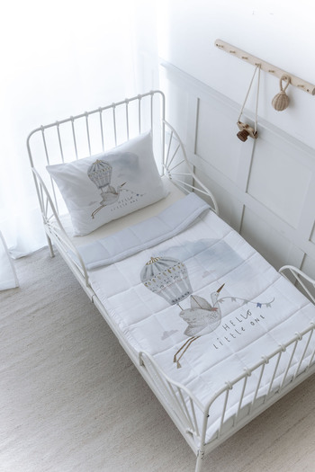 Tuğba Kuğu Organic Printed Baby Size (100X150) Quilt Set - Royal Series - Hello Little One