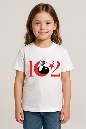 Cevval 29 October Republic 102Nd Yil Special Series Printed Cotton Children's T-Shirt