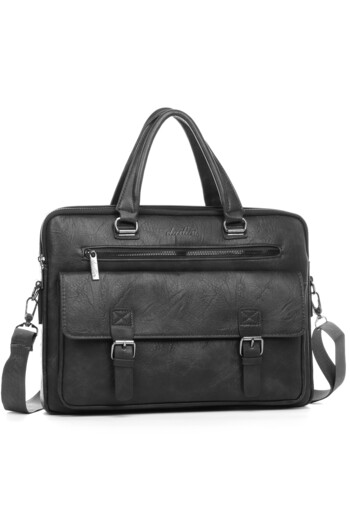 OEM Black eco-leather laptop bag