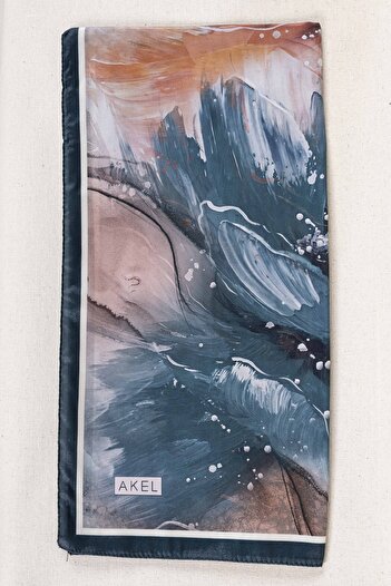 Akel Digital Crystal Patterned Scarf 95X95 – Pastel Pattern-5