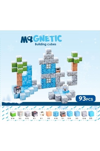 OEM Set cuburi magnetice tip Minecraft Mqgnetic Ice Theme 93 piese