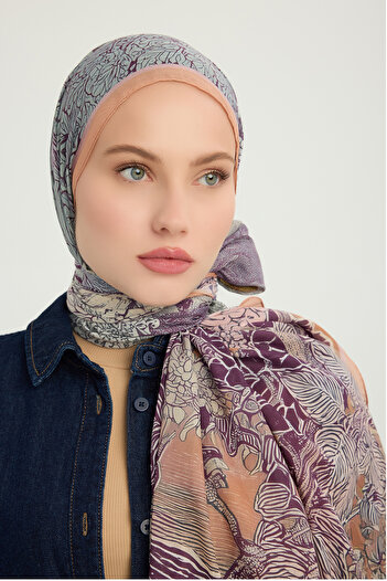 Schaless Silent Seasons - Orange - Efilia Patterned Shawl - 70X190 cm