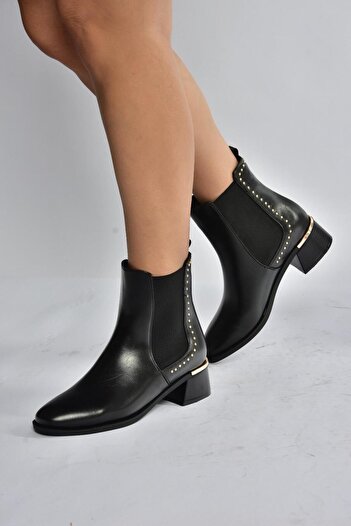 Fox Shoes V518978209 Siyah Alçak Topuklu Kadın Bot
