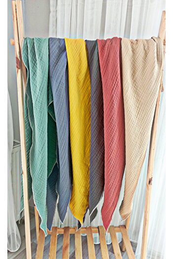 Mufincollection 100% Cotton Muslin Neck Scarf - Scarf - 125 Cm, 4 Layers Soft Texture, Antiallergic Triangle Shape