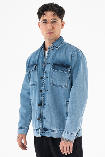 Souris Men's Ice Blue Denim Jacket Relax Fit Comfortable Fit