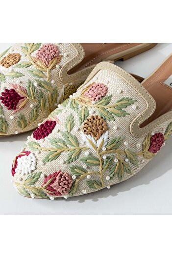 crystalicious Sage Mule Flats Handcrafted Design Comfort And Chic, 100% Animal-Free Material