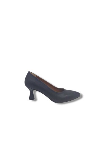 Zerhan 239 Women's Navy Blue Low Heel Stiletto Shoes