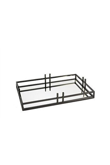 Mikasa Moor Black Metal Mirrored Tray 41X26X7Cm