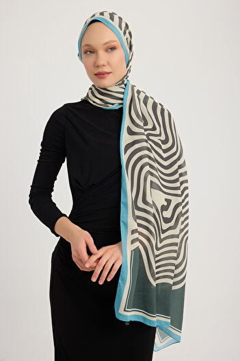 Schaless Yaşam İzi - Gray - Efilia Patterned Shawl - 70X190 cm