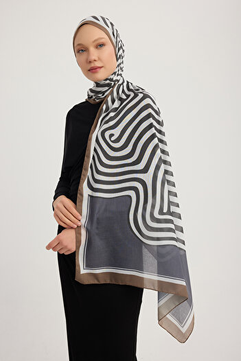 Schaless Yaşam İzi - Black - Efilia Patterned Shawl - 70X190 cm