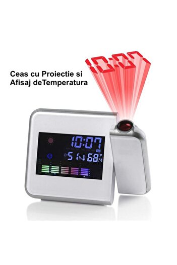 Bibilel Projection Clock and Thermometer 8190 White