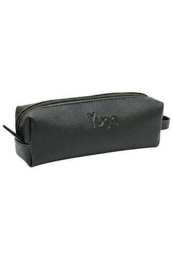 Yuga Single Compartment Faux Leather Pencil Case Green