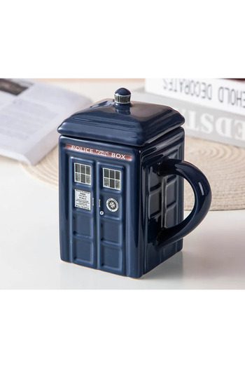 NETAVANTAJ Doctor Who Tardis Police Box Telephone Booth Mug with Lid