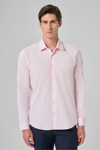 Morven Men's Pink Export Slim Fit Hard Collar Shirt