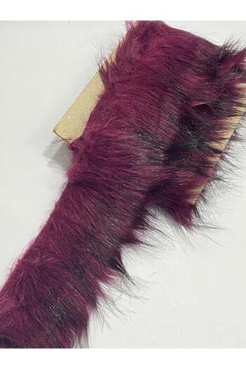 karantuhafiye Fur Ribbon / 5 cm / 1 Meter / Eggplant Black Greyish
