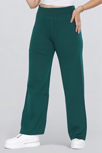 Cemre Life Women's High Waist Elastic Straight Leg Knitted Pants Casual Daily Home Wear