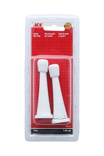 ACE Spring Door Stopper Set of 2 White 3 Inch