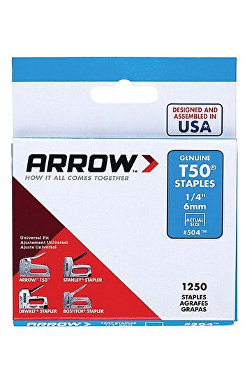 Aro Staples T50 Size 6 mm 1250 Pieces