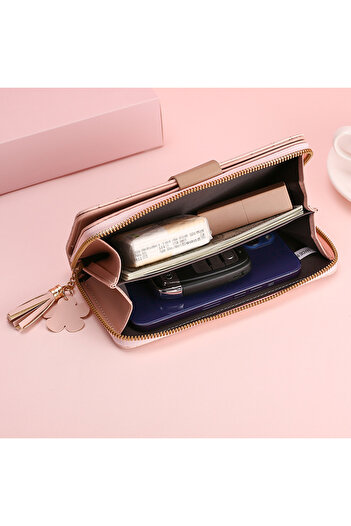Tessero Women's wallet made of eco-leather, multiple compartments, geometric pattern and strap, c closure