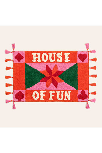 Zsa Zsa Zsu Punjab Tasseled Cotton 100% Cotton Bath Mat 60X90 cm Colorful