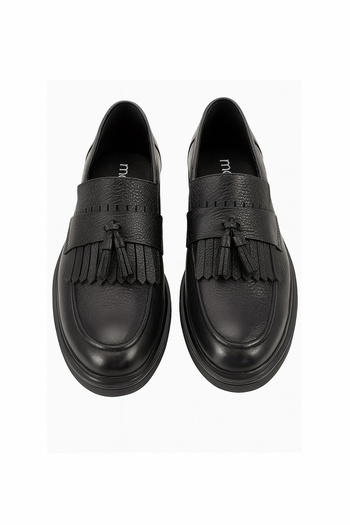 Morven Men's Black Casual Flotur Eva Sole Leather Shoes