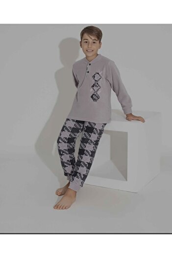 Tarık Long Sleeve Father-Son Fleece Fabric Winter Warm Pajama Set-(Sold Separately)