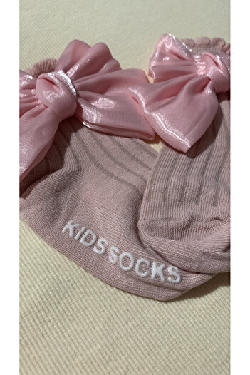 Honeybeeatelier Organza Bow Detailed Cotton Socks