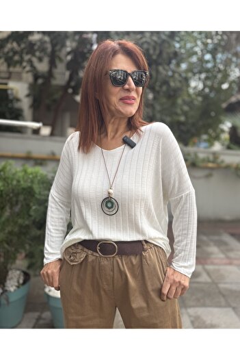 DenizEge Italian Ribbed Knitwear Ecru