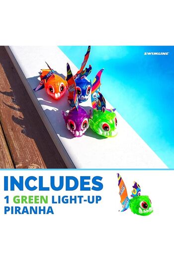 Swimline LED Light-Up Piranha Dive Toy – Glowing Underwater Game for Kids