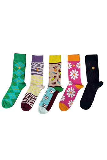 Bijutek Women's Colorful Patterned Cotton Socks