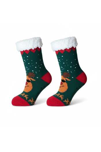 Aware Time Christmas Themed Fleece-Lined Non-Slip Sole Knee-High Socks