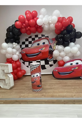 Çemrek Süs Parti Red White Black Balloon Set Suitable for Mq Quenn Concept, 100 Pieces