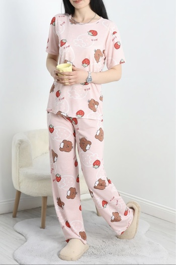 Clariss Strawberry Pink Viscose Pajama Set