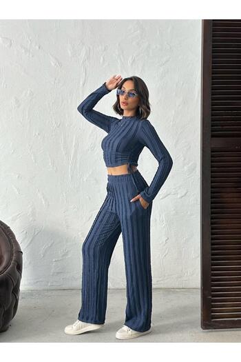 Jeevee Double Suit with Stitching Detail Corduroy Fabric