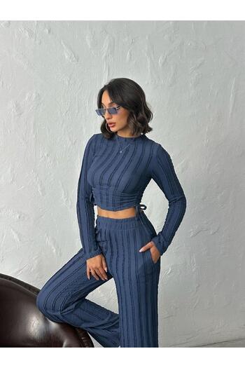 Jeevee Double Suit with Stitching Detail Corduroy Fabric