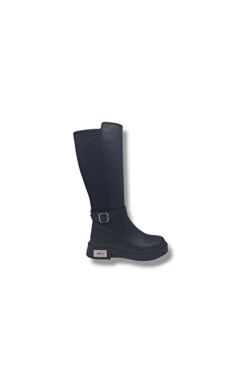 Zerhan 1907 Women's Black Long Zippered Low Heel Boots