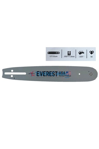 Everest Chainsaw Bar 35cm, Pitch .325, Groove 1.3mm - Chain 56 Links -